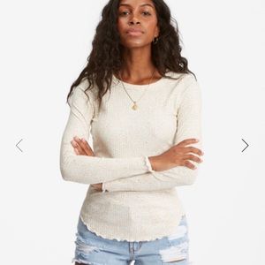 New! Billabong Fine By Me Long Sleeve Top size medium